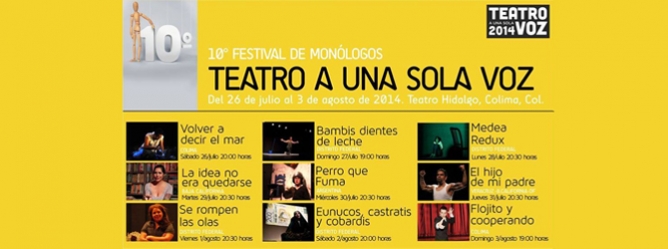‘Teatro a una sola voz 2014’ en Colima: programación y sinopsis