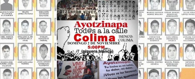 Organizan normalistas de Colima marcha por Ayotzinapa
