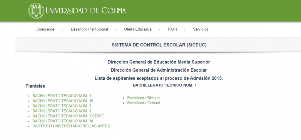 Universidad de Colima publica lista de aceptados en bachilleratos
