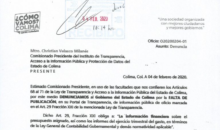 Acusan que Gobierno de Colima incumple en transparencia