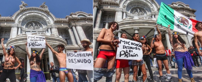 Femen protesta ‘topless’ por violencia en Michoacán