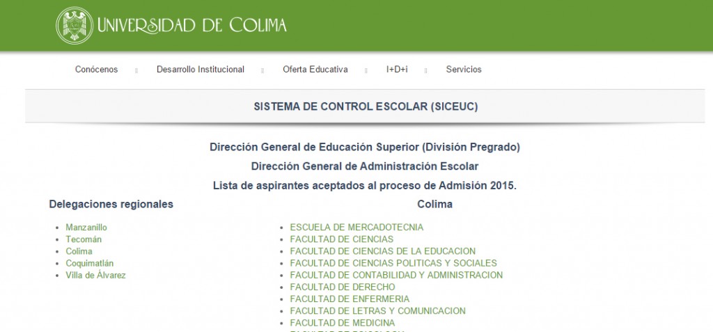 Publican lista de aceptados en licenciaturas de la Universidad de Colima