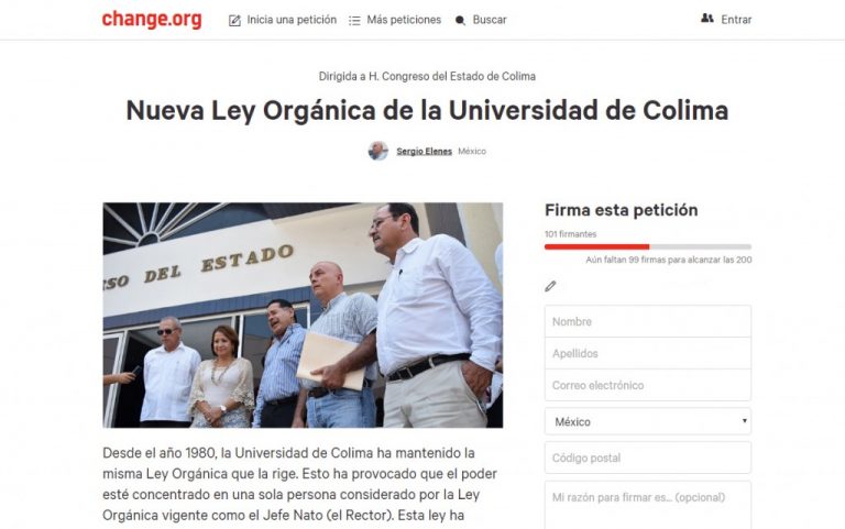 Recolectan firmas para nueva Ley Orgánica de la Universidad de Colima
